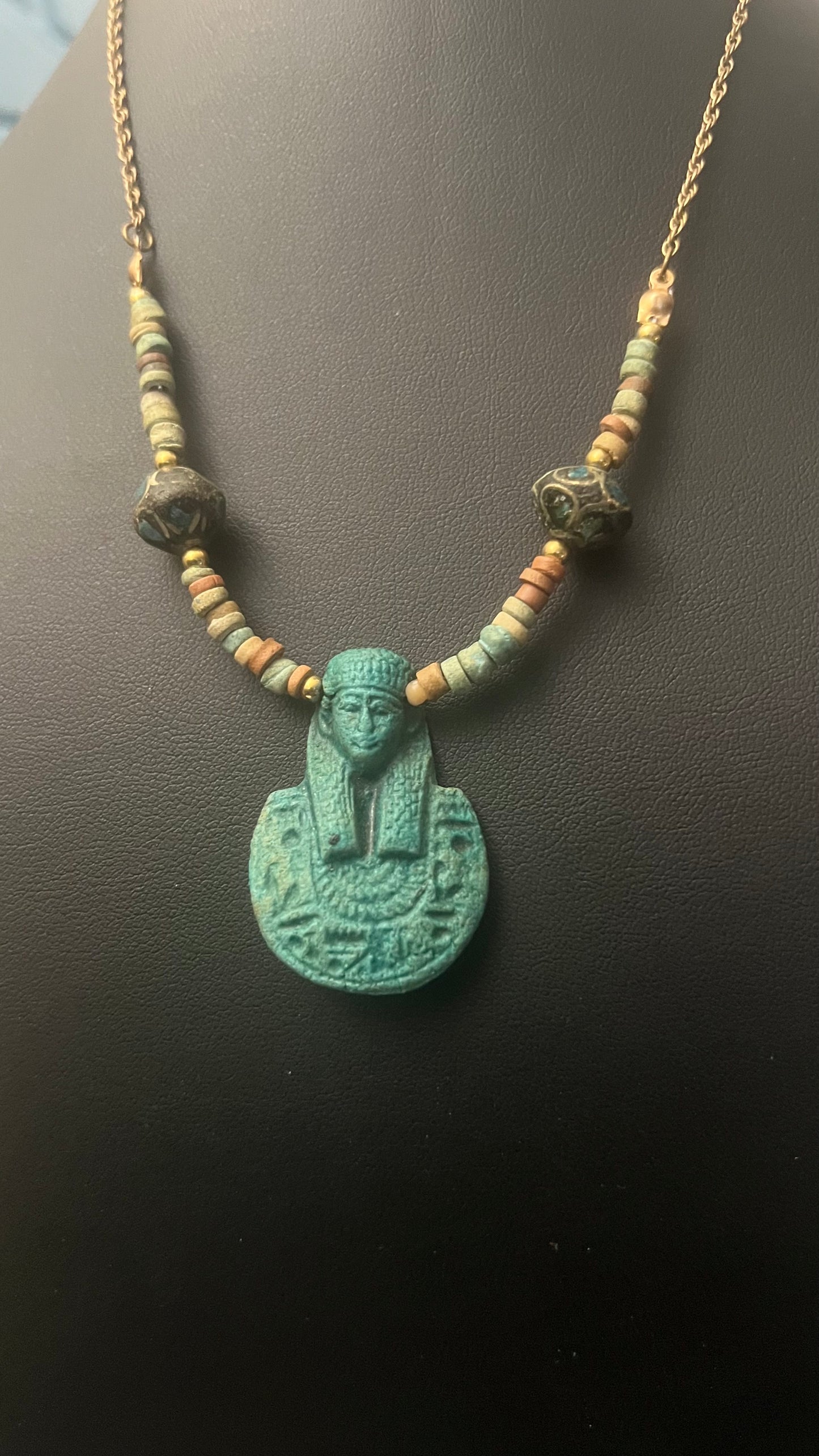 Egyptian Goddess Clay Necklace (vintage)