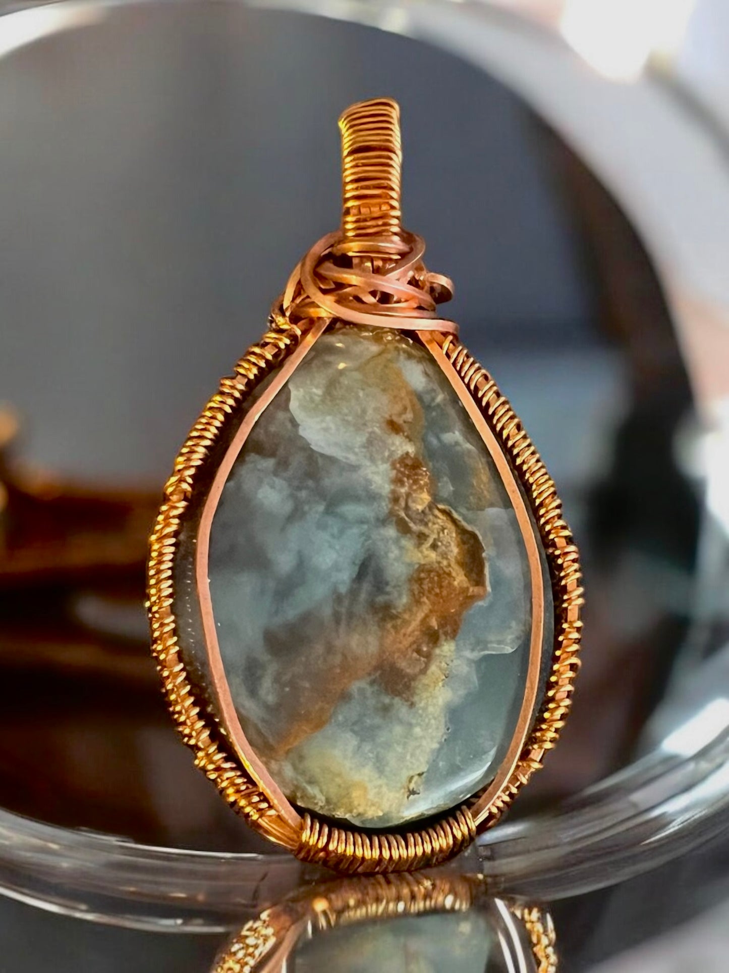 Blue Onyx Cabochon Pendant