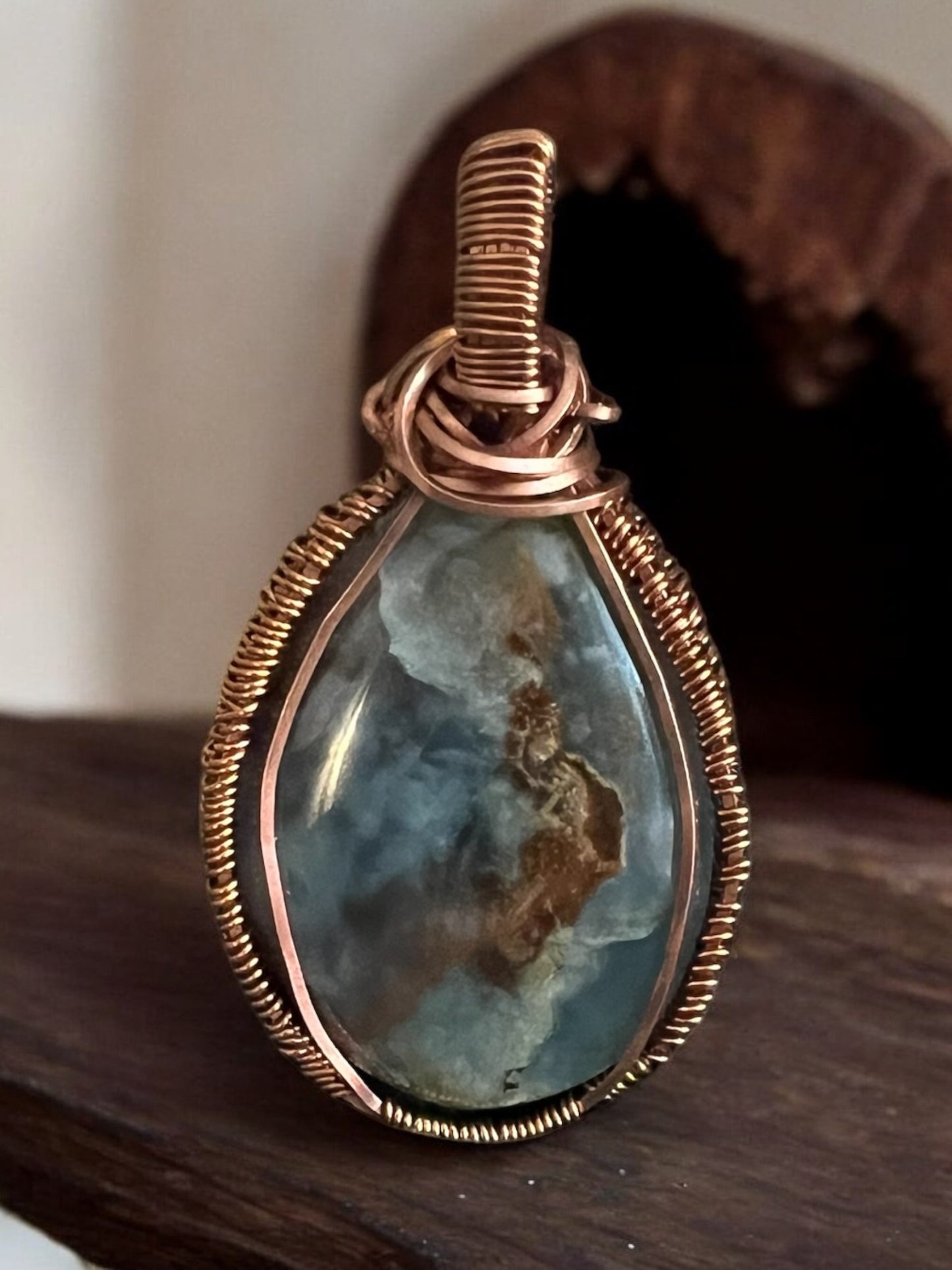 Blue Onyx Cabochon Pendant