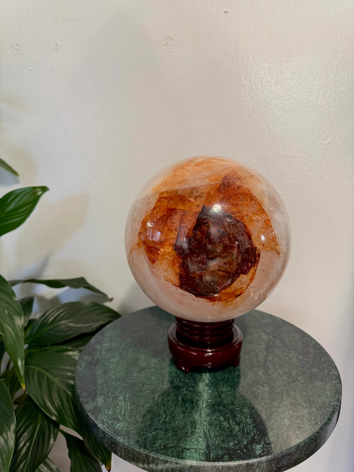 Fire Quartz Sphere – 18.4 lb | 5.5” Wide