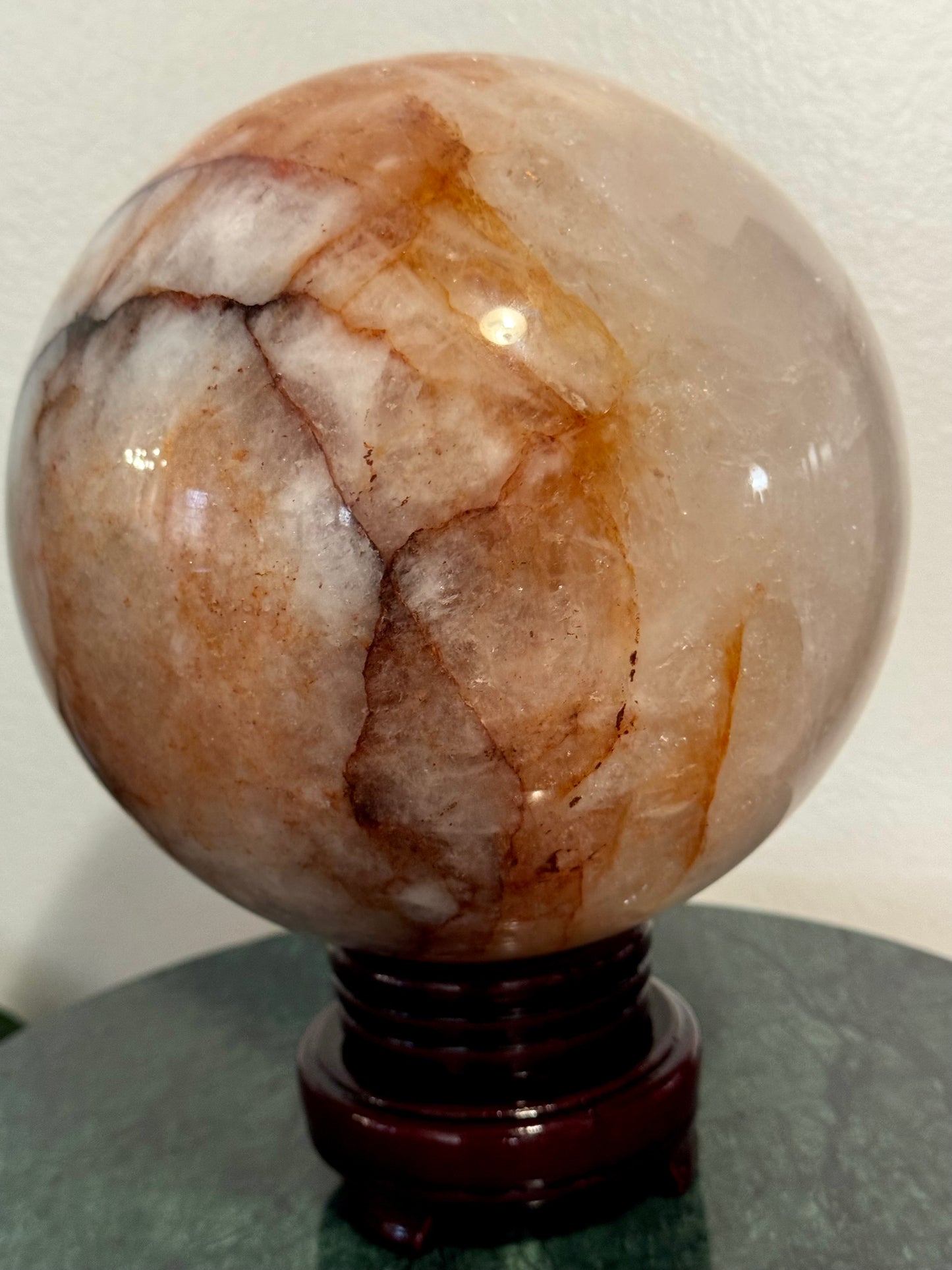 Fire Quartz Sphere – 18.4 lb | 5.5” Wide