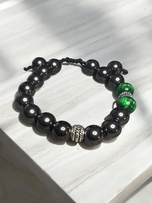 Hematite and Malachite Bracelet