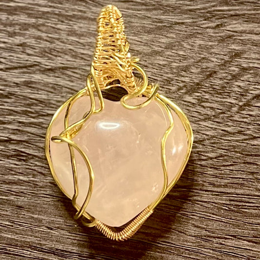 Heart Rose Quartz Pendant