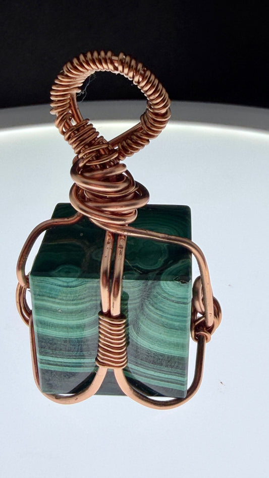 Malachite Cube pendant