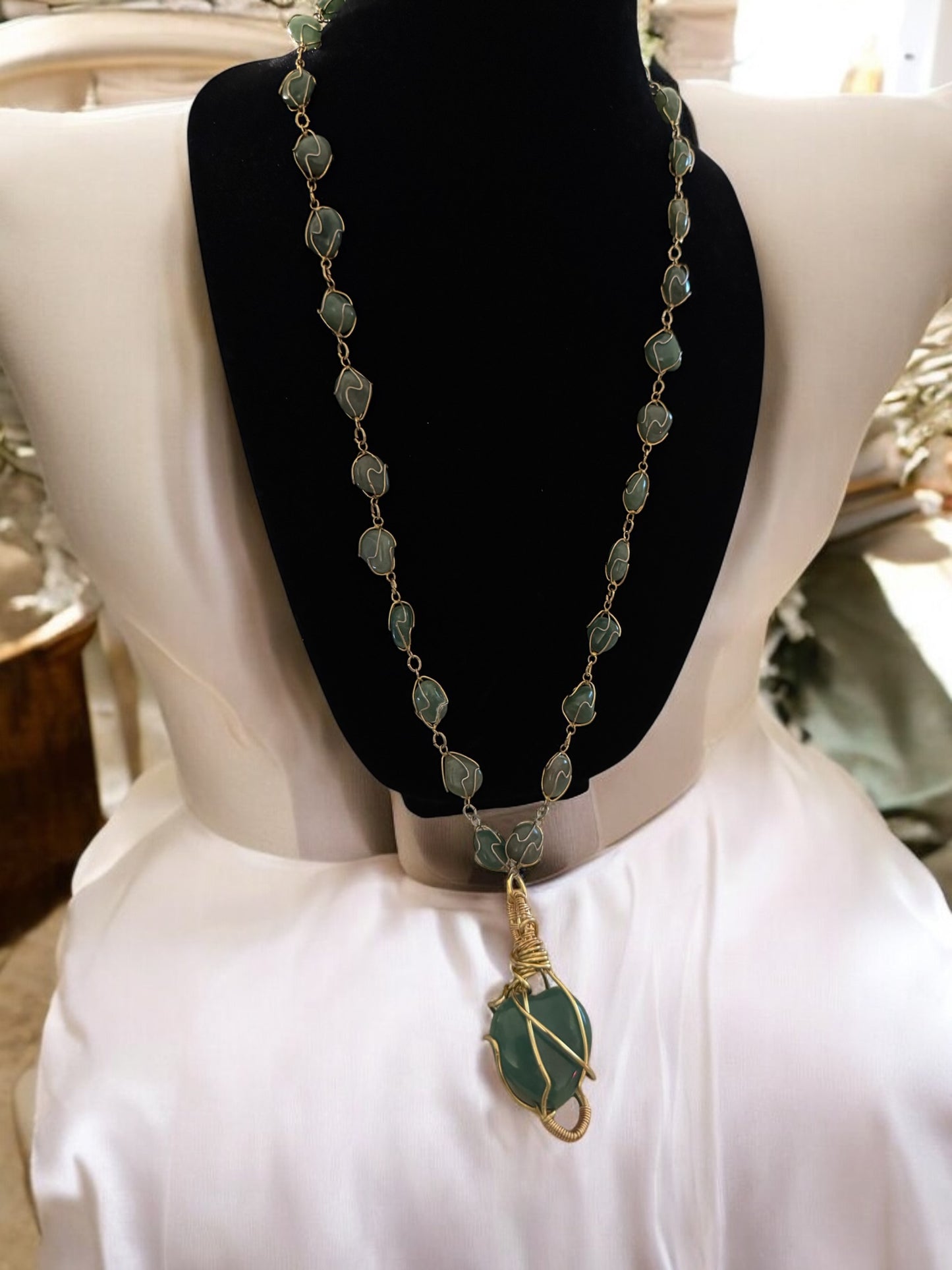 Aventurine Necklace 36”