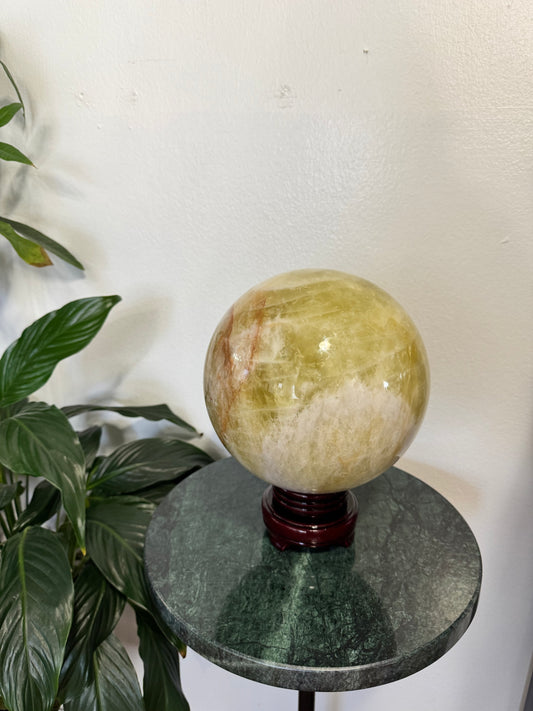 Massive Natural Citrine Sphere – 20.22 lb | 6” Wide