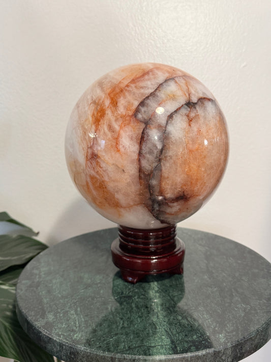 Fire Quartz Sphere – 18.4 lb | 5.5” Wide