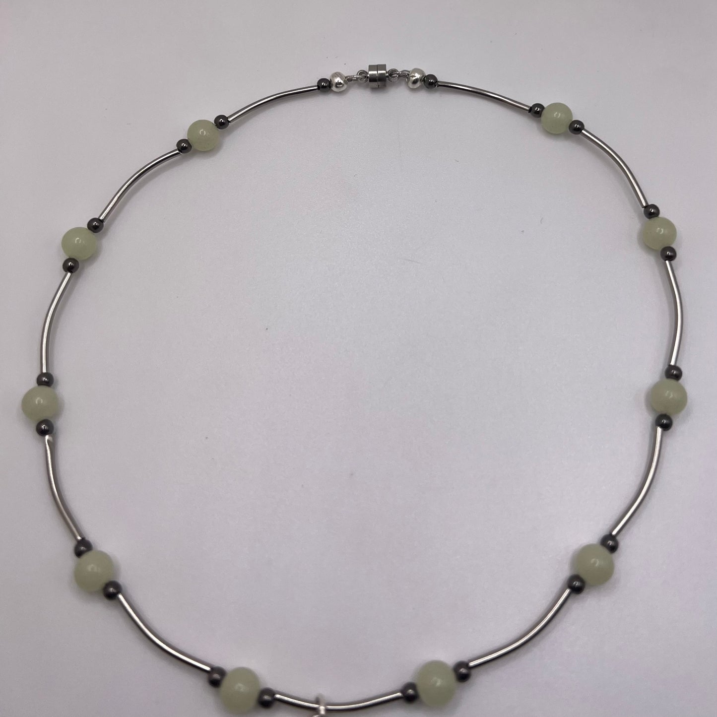 Solar Glowing 6mm Beaded quartz Necklace