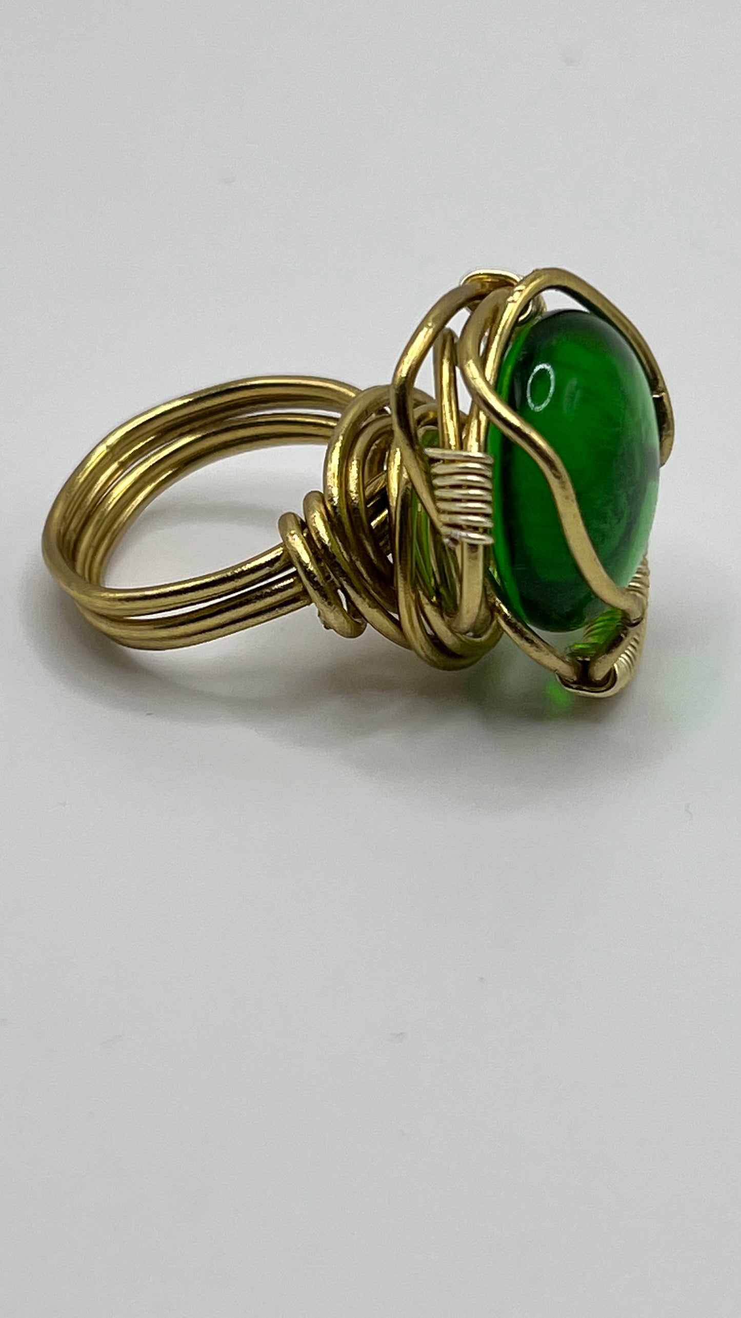Green Glass Ring (size 8.5)
