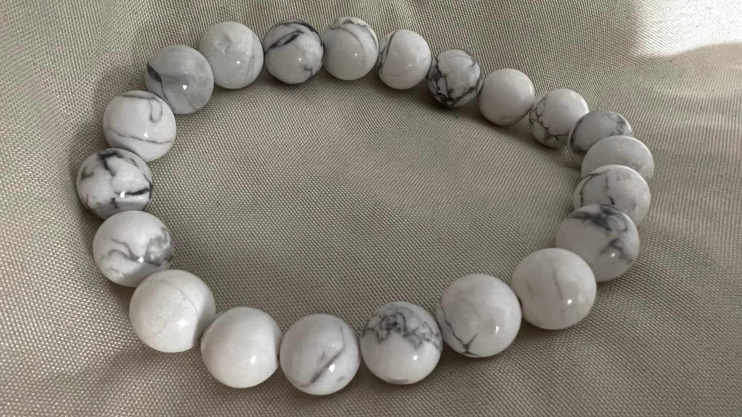 Howlite Bracelet- stone of patience and perspective, for those who feel they need to slow it down, absorb, and clear the constant stream of chatter from the mind