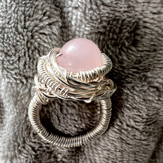 Rose Quartz Ring (size 5.5)- unconditional love! It's said to boost feelings of self-love and foster loving relationships with others