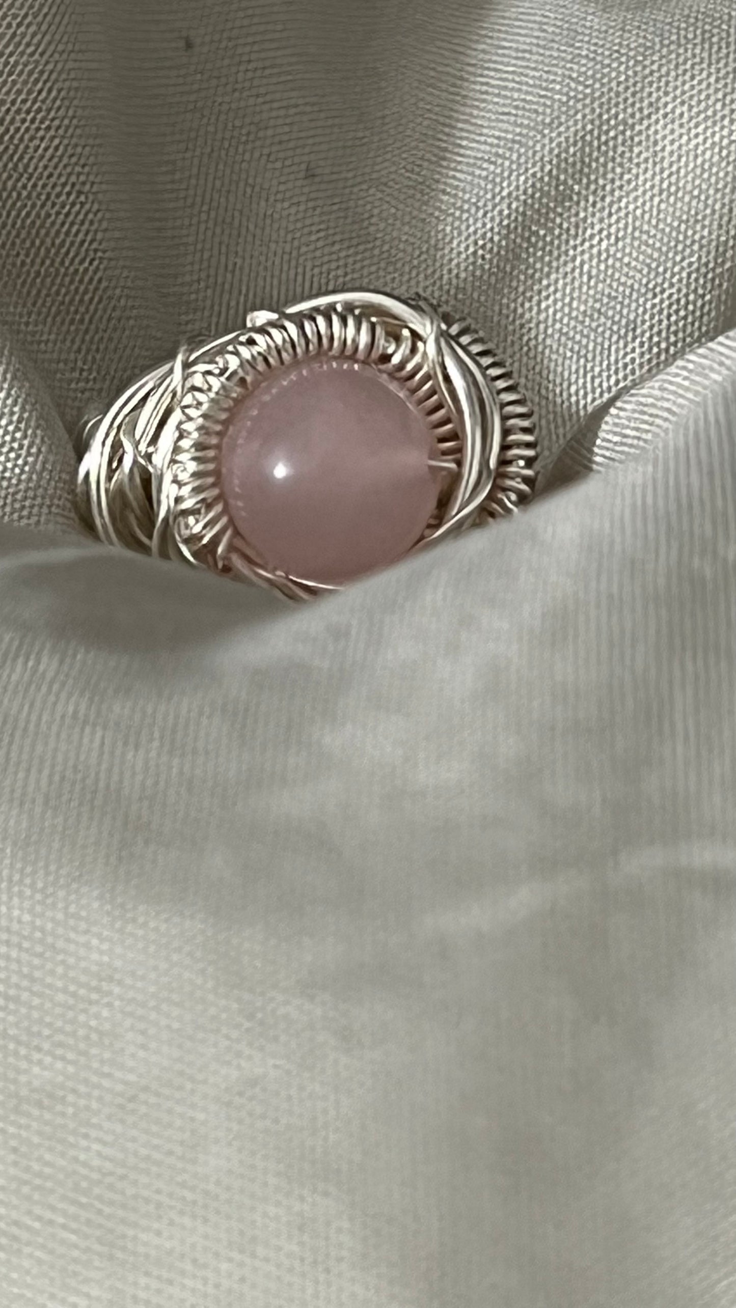 Rose Quartz Ring (size 5.5)- unconditional love! It's said to boost feelings of self-love and foster loving relationships with others